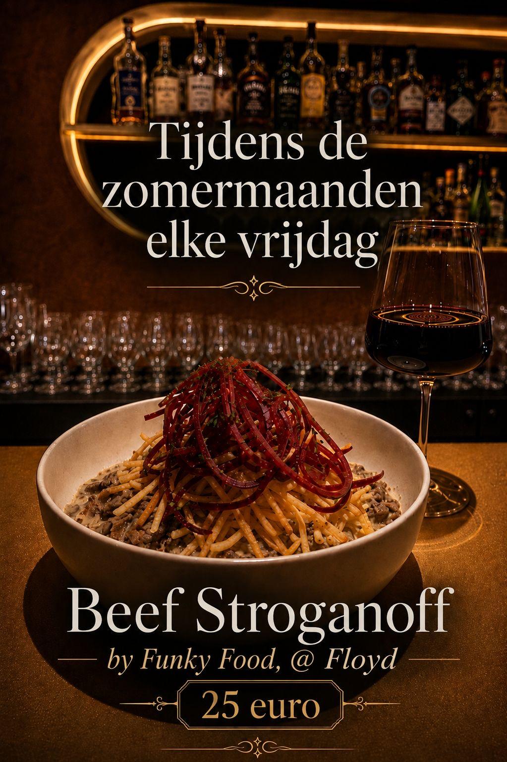 Pendant les mois d'été, tous les vendredis — Beef Stroganoff by Funky Food @ Floyd, 25 euros